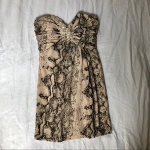 H&M Snakeskin Strapless dress